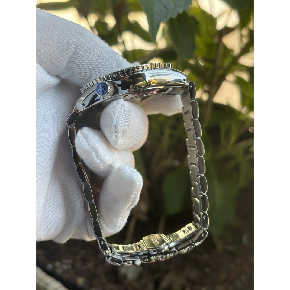 Seiko NH34 MOD Watch Automatic GMT 44mm White Snowflake Dial 24hr Sapphire Bezel - Image 3 of 4