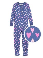 New Old Navy One Piece Hearts PJS Footed Pajamas Size 2T NWT