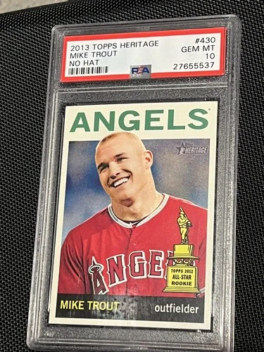 2013 Topps Heritage - MIKE TROUT - Rookie Trophy NO HAT SP - Angels #430 PSA 10
