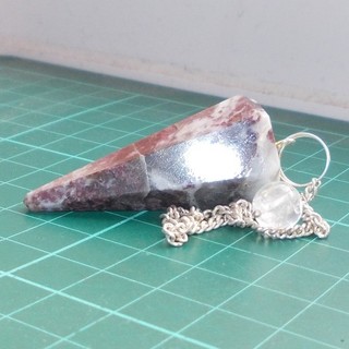 Auction Rubellite Point Dowsing Pendulum Gemstone Crystal Dowser