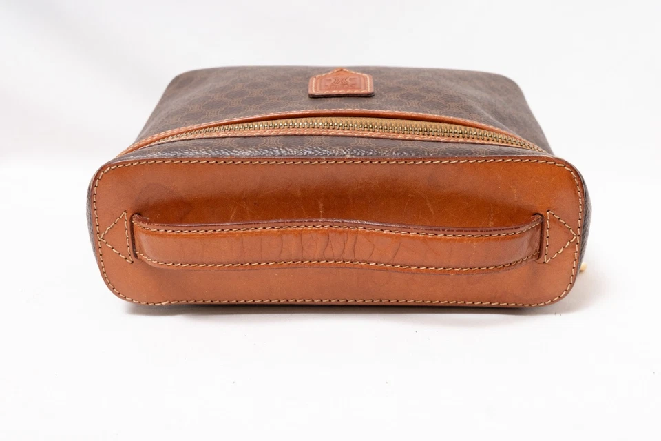 Auténtico bolso de mano CELINE Macadam marrón PVC cuero Foto 3 de 4