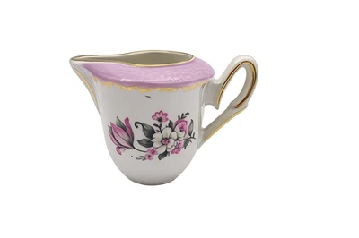 🌸☕ Pot à lait / Crémier en porcelaine L'Amandinoise – Décor floral rose – - Photo 1/4