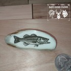 DEER ANTLER "SCRIMSHAW LARGE MOUTH BASS"" HAT PIN" ALABAMA WHITE TAIL DEER. — photo 2