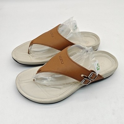New Kuru Suomi Brown Leather Thong Sandals Women's Sz 9
