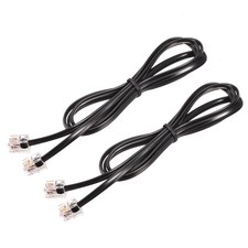 2Pack Phone Cord 3.28FT Telephone Cable Phone Line Cord RJ11 6P4C Plugs Black