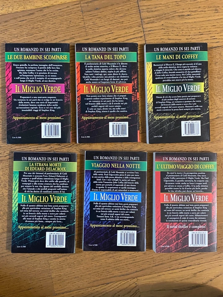 IL MIGLIO VERDE STEPHEN KING - 6 LIBRI - PRIMA EDIZIONE 1996 - Sperling Serial - Immagine 4 di 4