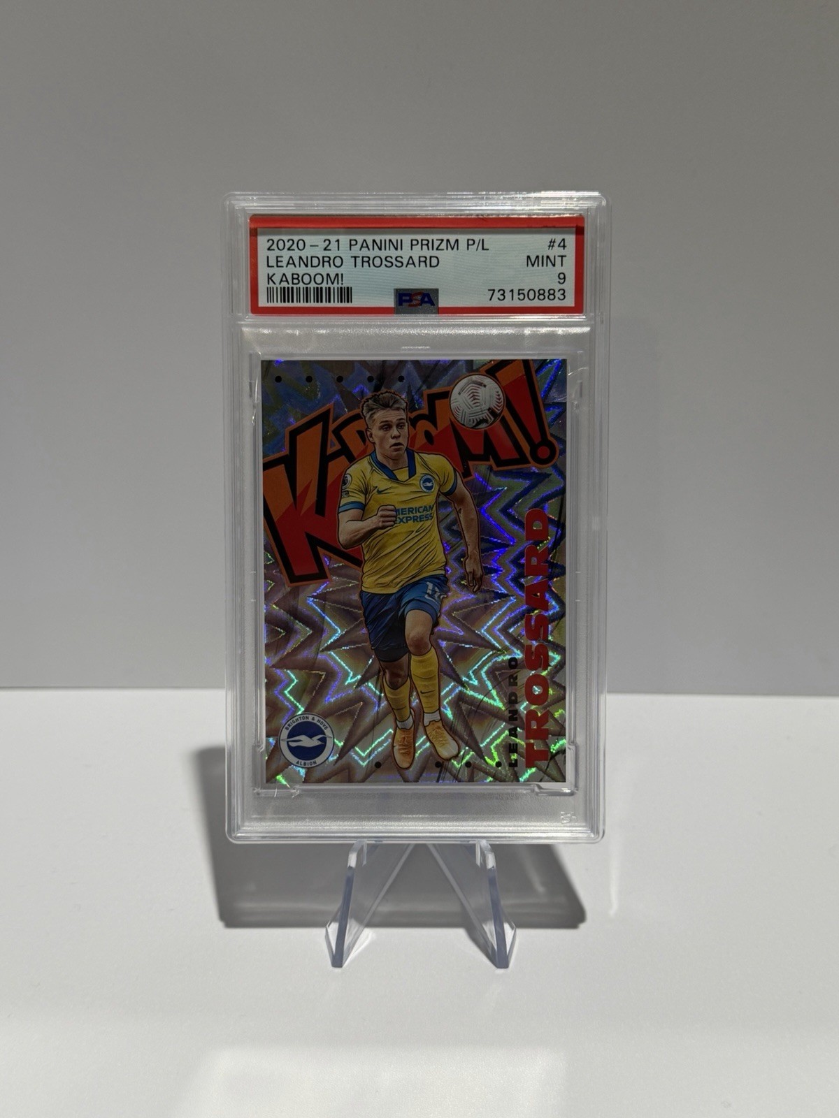Leandro Trossard -  2020 / 2021 Panini Prizm Premier League Kaboom!  PSA 9  #4