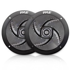 Waterproof Marine Speakers 5.25 Inch Low Profile 2 Pack Black Boat Audio