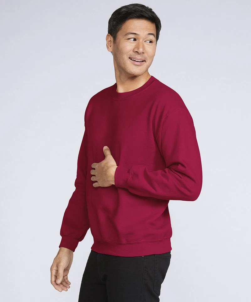 Gildan Mens Plain Heavy Blend Sweatshirts Casual Crew Neck Pullover Jumper - Image 3 of 4
