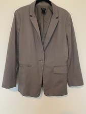 Ann Taylor Womens Blazer. Sz 12. Gray Suit Jacket.