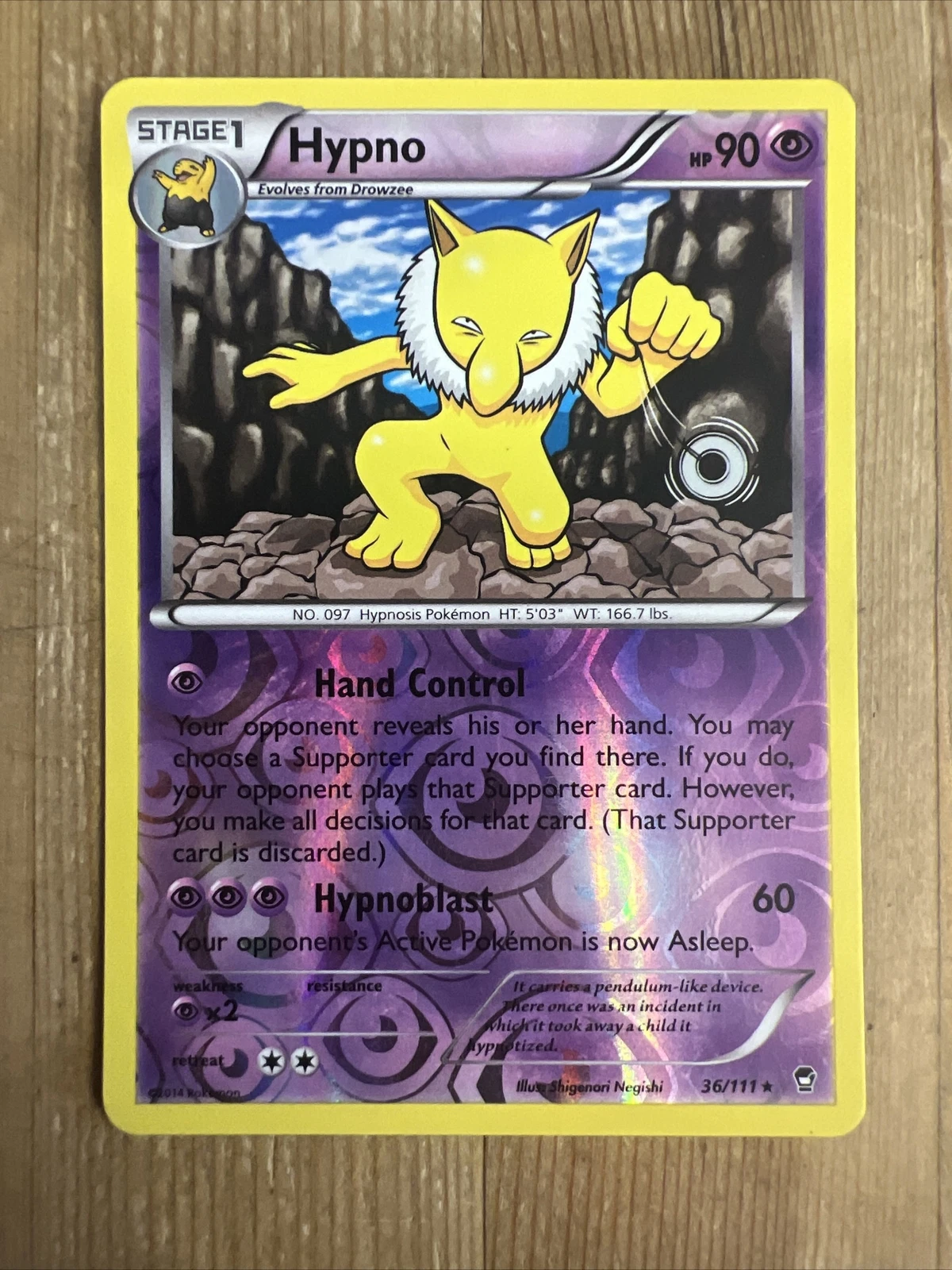 Pokémon TCG Hypno Furious Fists 36/111 Reverse Holo Rare LP