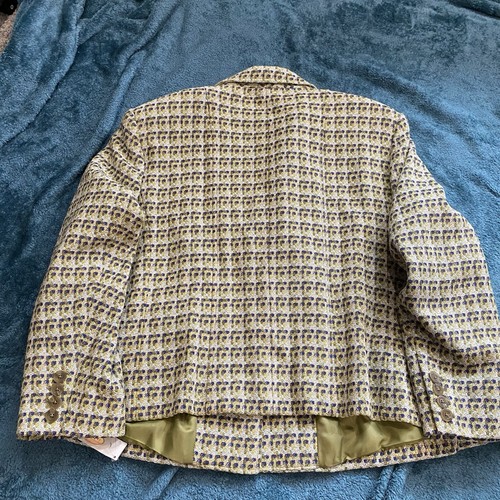 Talbots Wool Green Tweed Blazer Jacket Womens 22P Vintage Y2k Preppy Italian - Picture 9 of 9