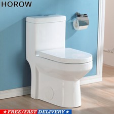 HOROW One Piece Toilet Bathroom Compact 0.8/1.28GPF Dual Flush W Soft Close Seat