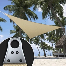 ColourTree Custom Size Beige Sun Shade Sail with Super Ring Right Triangle Large