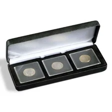 Lighthouse Nobile Q3 Quadrum Three (3) Coin Leatherette Display/Presentation Box