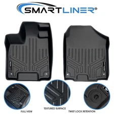 SMARTLINER Custom Fit Floor Mats 1st Row Liner Set OEM TPE 2016-2022 Honda Pilot