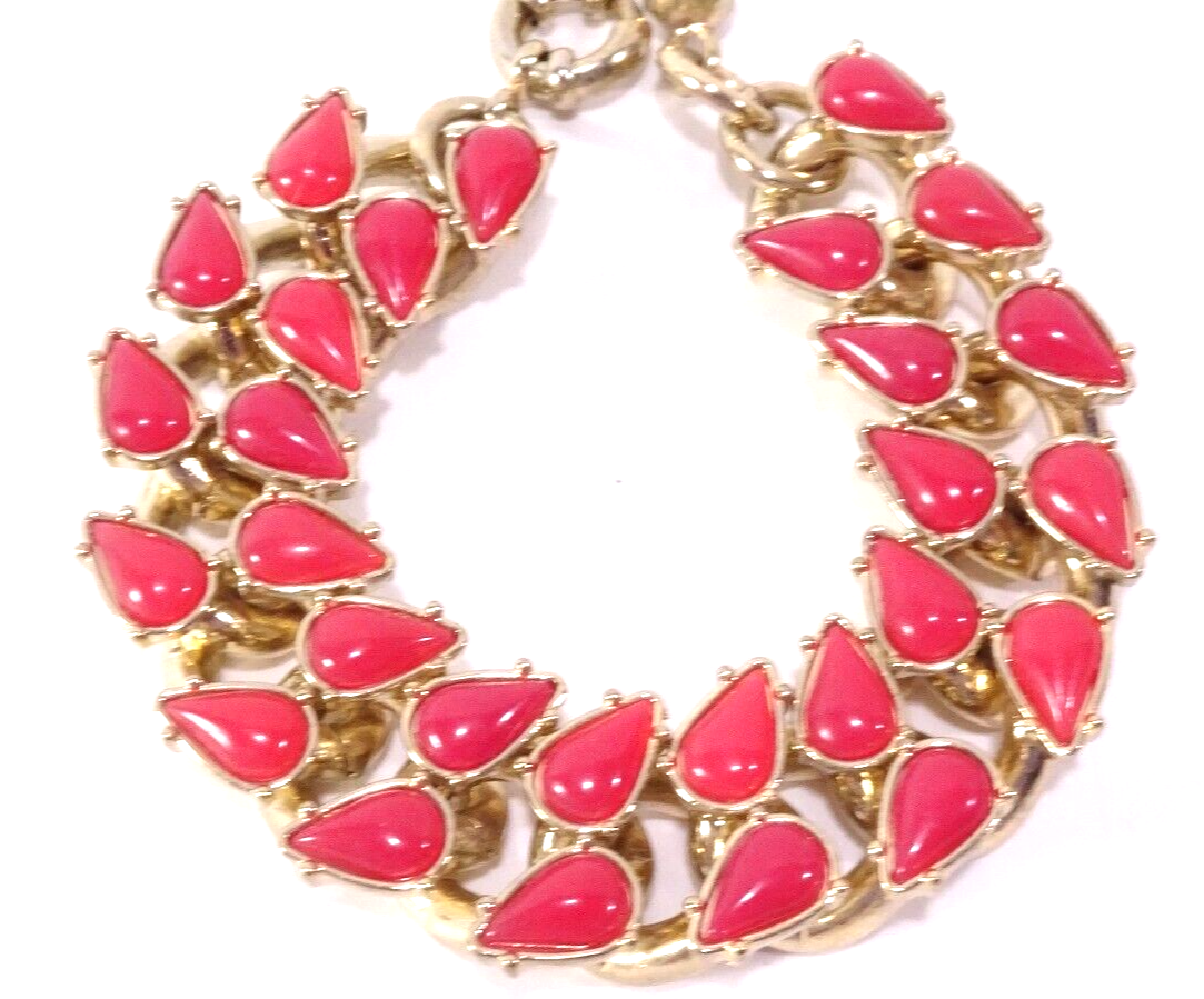 Gemstone Teardrop Brass Bracelet Gemstone Teardrop Brass Bracelet