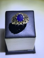 Men's 925 Silver Ring Natural Blue Sapphire   Powerful Handmade Jwelery Design