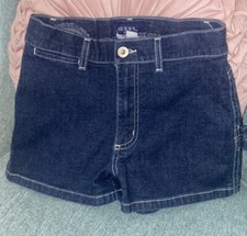 Vintage late 90 s Guess Jean shorts , stretchy dark denim 26 short shorts