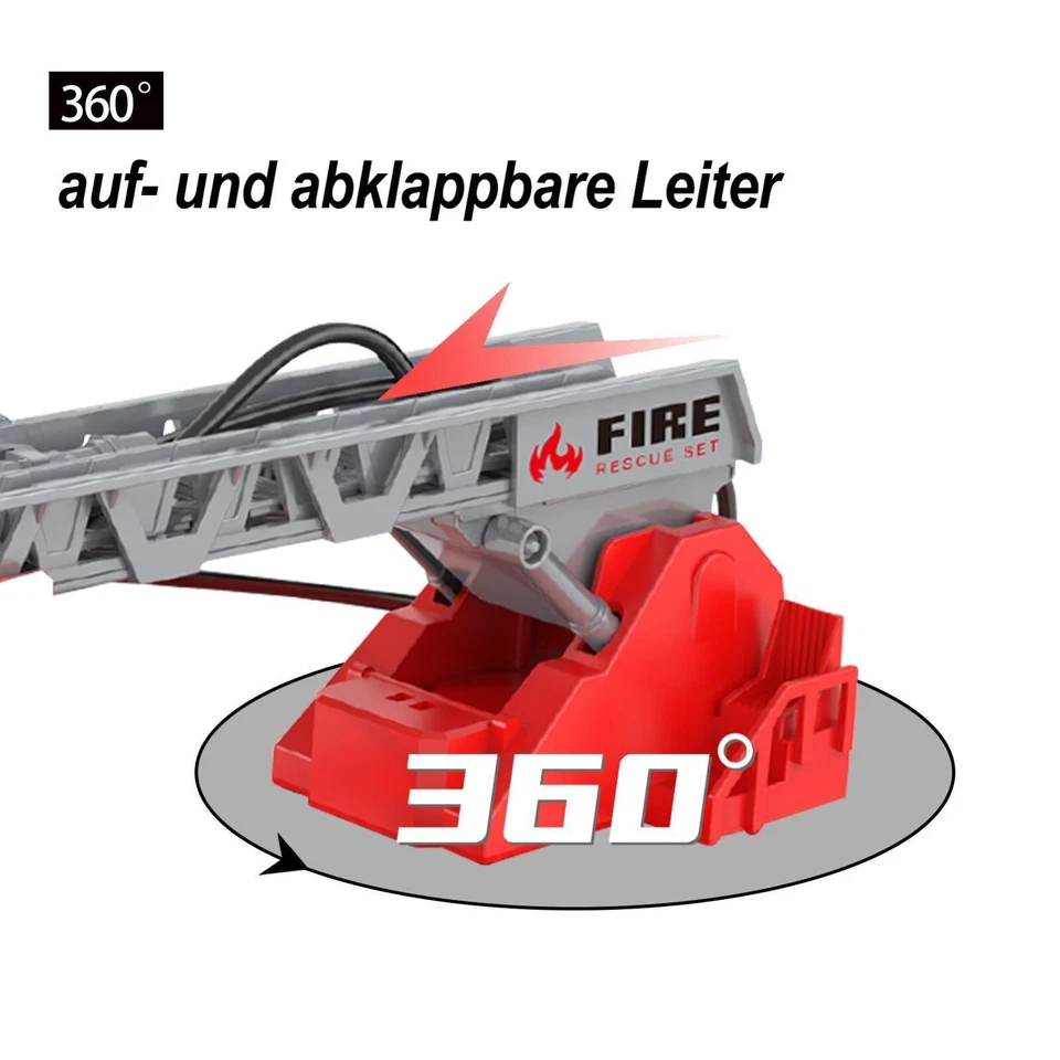 Spielzeug-Feuerwehr Feuerwehrauto Feuerwehr Spielzeug ab 2 3 4 Jahre, mit Wasser - Bild 2 von 4