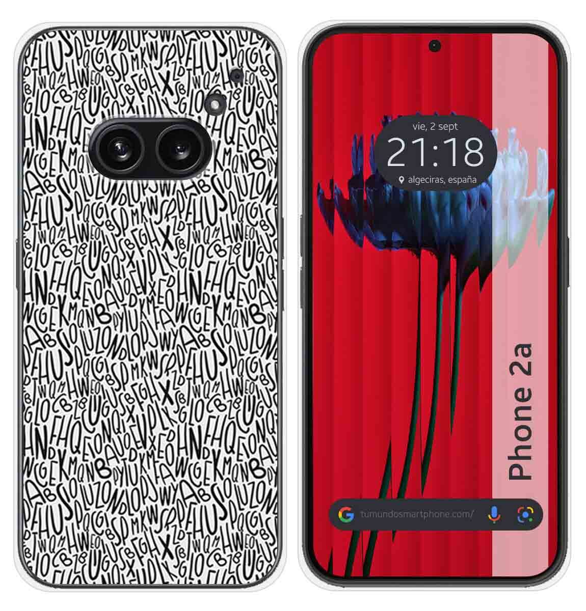 Cover Silicone per Nothing Phone 2a 5G Disegno Lettere Disegni