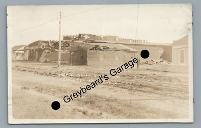 #ad RPPC Auto Car Garage after Tornado CISCO TX Eastland County Real Photo Postcard $39.99