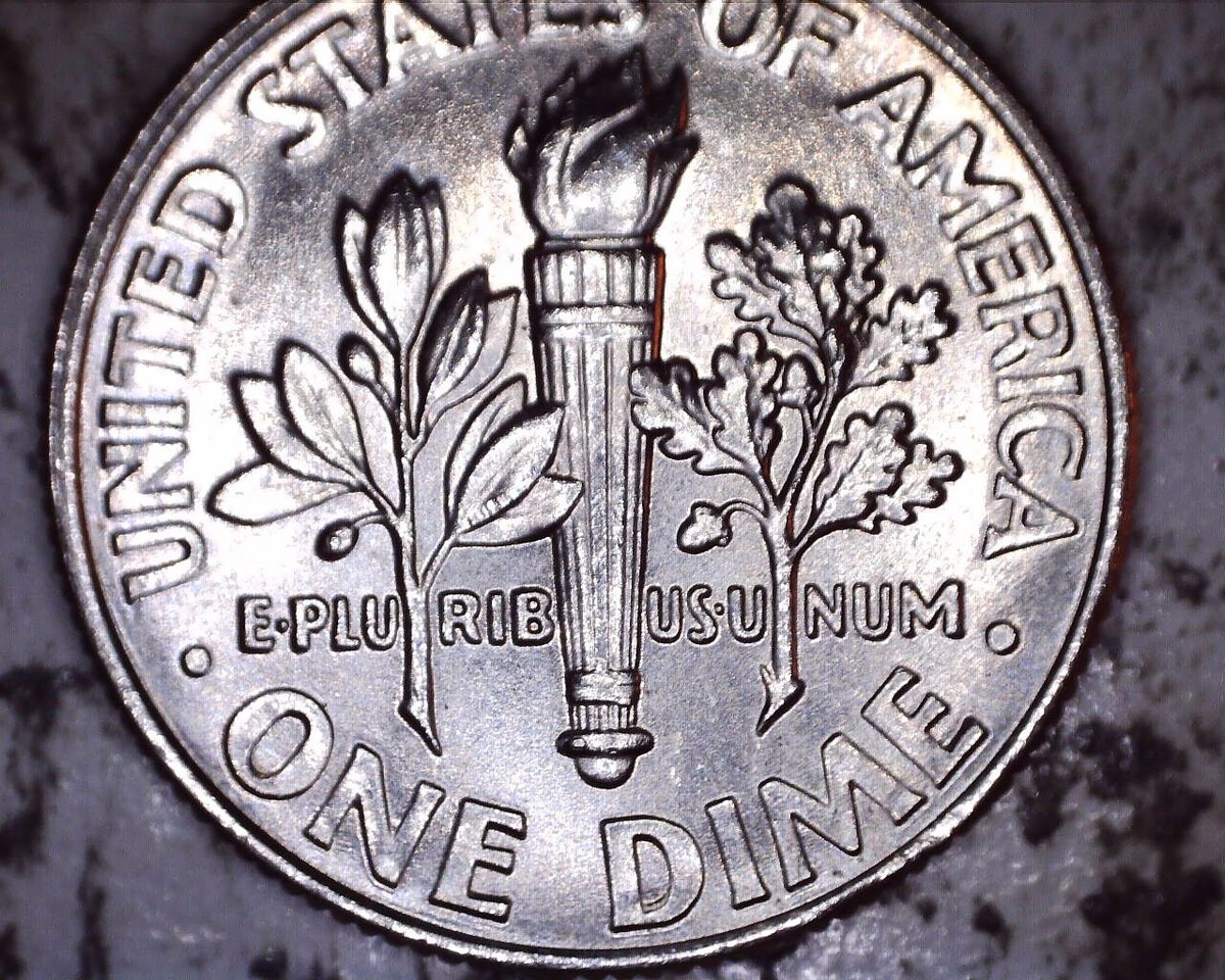 2018 P Roosevelt dime die chip on eyebrow, oak branch, and