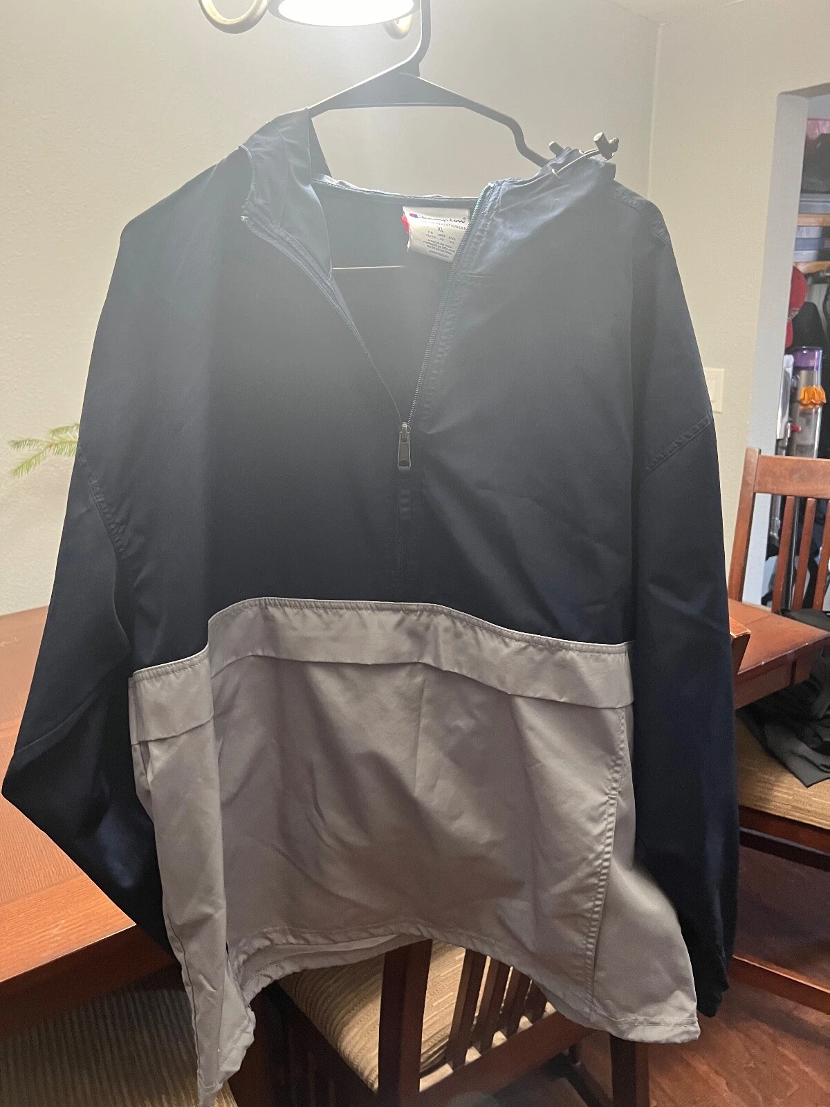 Men's Windbreaker Jacket Large Blue & Grey-only worn a couple times
