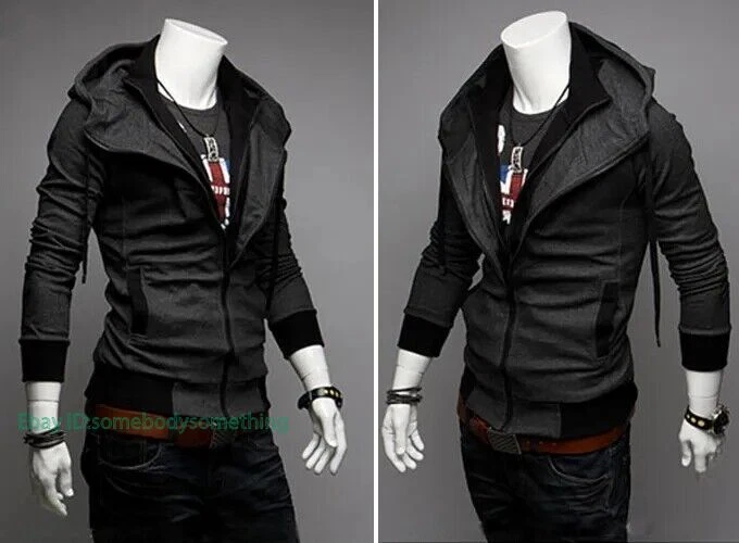 Mens Jackets Slim Fit Zip Up Hoodies Casual Korean Coats Warm For Winter Jackets image 5