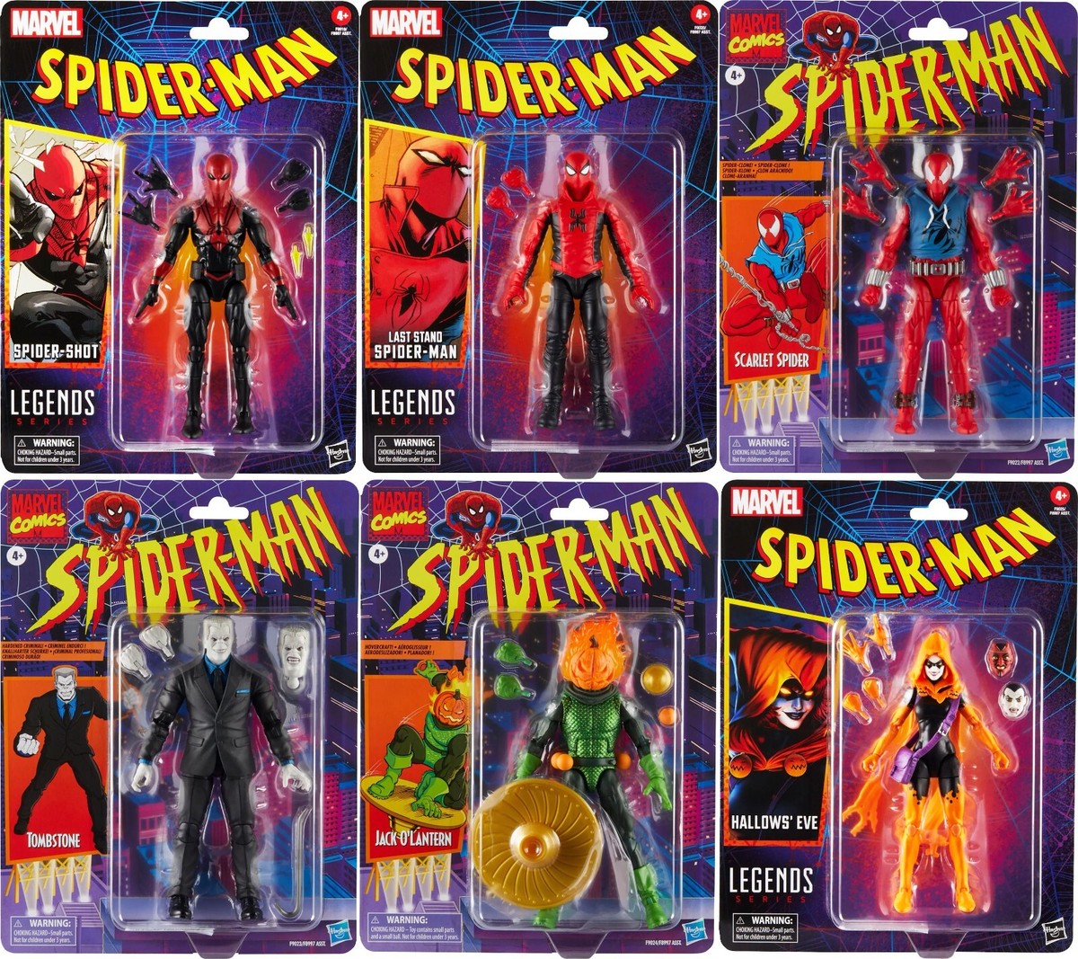 Marvel Legends Retro Cardback Spider-Man 6pc Set 240105 | eBay