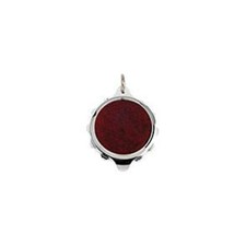 SOS Talisman Verchromt Weinrot Anh&auml;nger & Kette