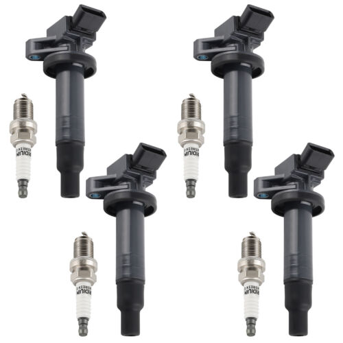 4X Ignition Coil & 4X Spark Plugs for Toyota Celica Corolla Chevrolet Pontiac
