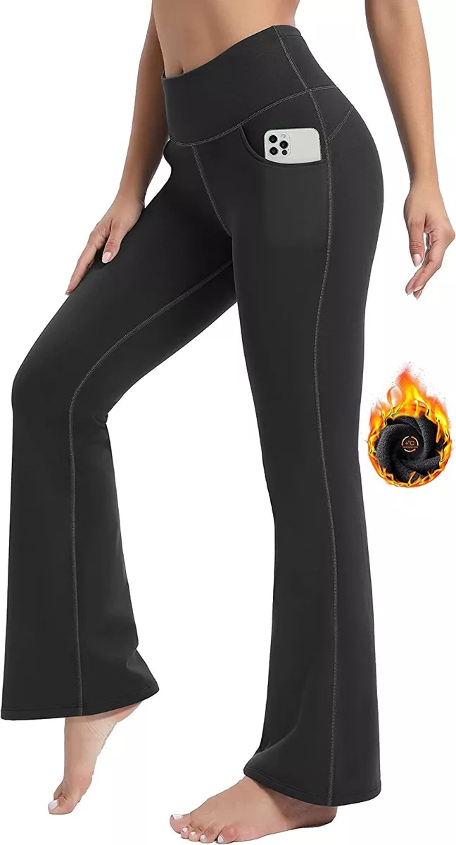 IUGA Fleece Lined Leggings with Pockets for Women Thermal Yoga