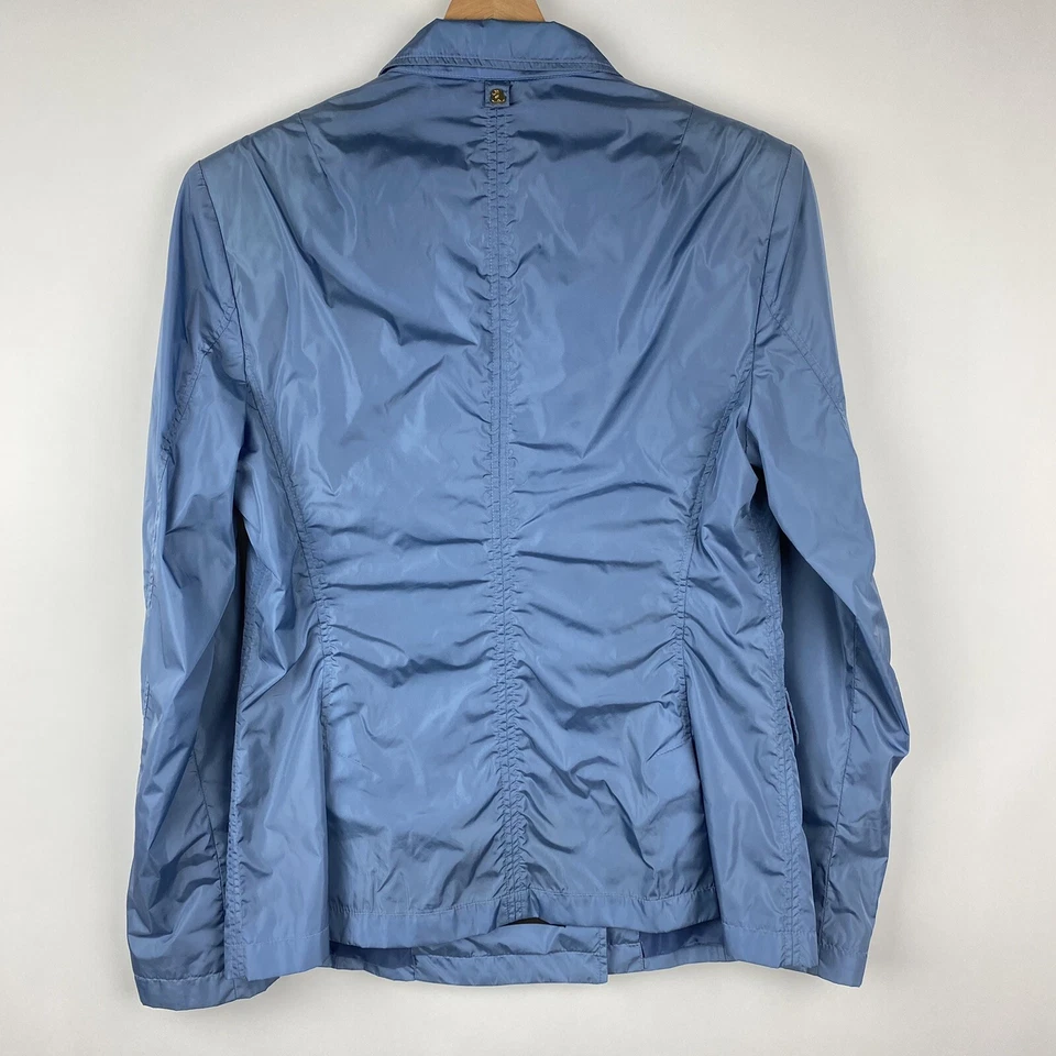 ALLEGRI Chaqueta de Lluvia Mujer M Silenciosa Lujo Doble Pecho Blazer Nylon Azul Foto 2 de 4