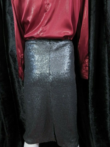 EVANS grey sequin party evening pencil skirt,UK 22, NWT & Jaclyn Smith red shirt - Picture 8 of 11