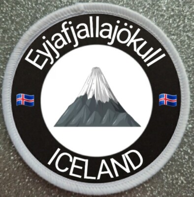 3 Zoll Eyjafjallajökull Island Vulkan Eisen/Aufnähen Patch Abzeichen Berg