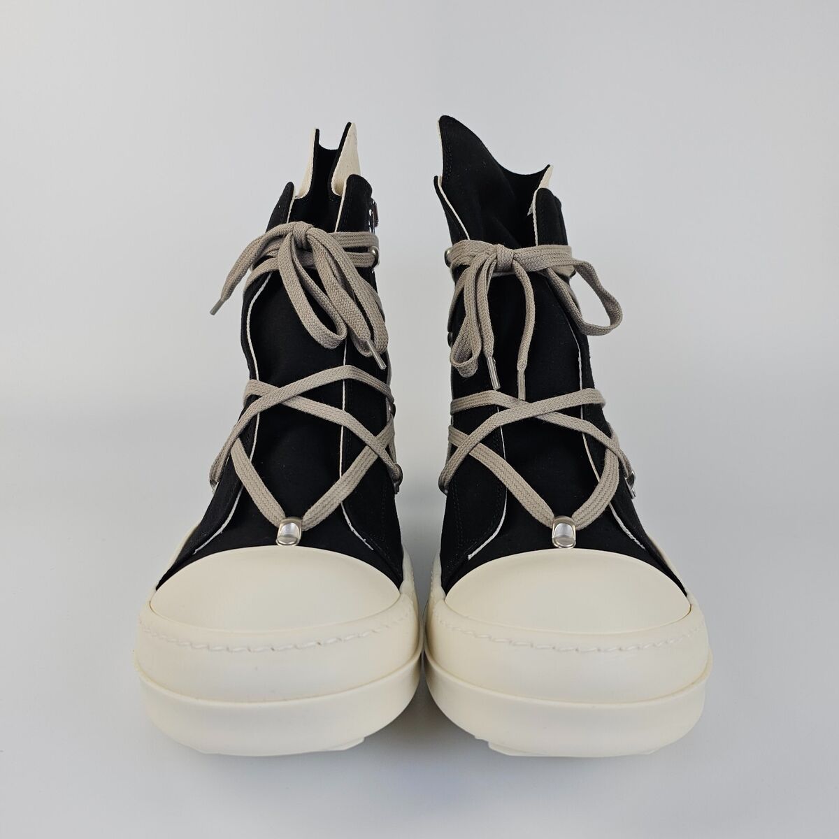 RICK OWENS DRKSHDW Hexa Black Canvas Sneakers New Size 41 US RICK OWENS DRKSHDW Hexa Black Canvas Sneakers New Size 41 US