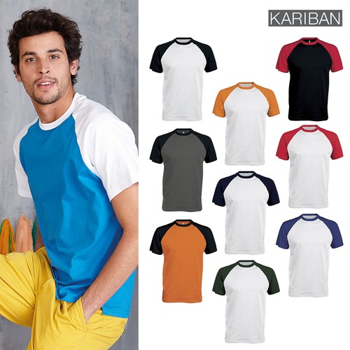 Kariban Baseball Contrast Men's T-Shirt 