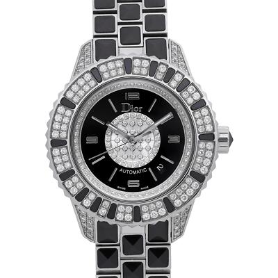 クリスチャン・ディオールChristianDior100m Dior Christal 33mm Steel Ceramic Diamond Black Dial Automatic