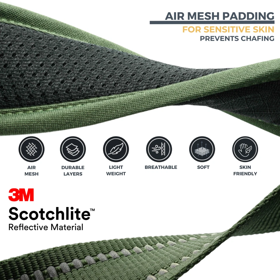 Collar para perro con soporte Apple Airtag - Acolchado de malla de aire - Costuras reflectantes 3M Foto 4 de 4