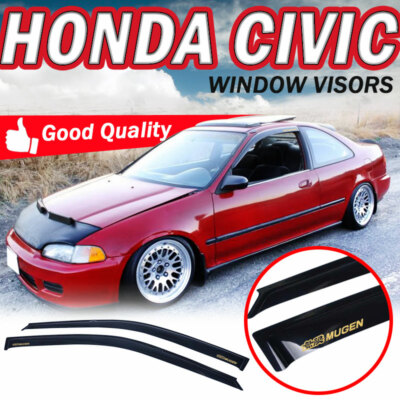 Ikon Motorsports In-Channel Window Visors Fits 2018-2025 Jeep Wrangler Jl 2dr Slim Style Side Door Rain Vent Guard Deflectors Acrylic Smoke 2pcs