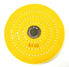 Jewelry Buff  6x50 Ply Muslin Jewelers Polishing Buffing Wheel 6” Yellow Treated