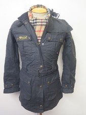 Vintage Belstaff Ladies Bradford Waxed Cotton Jacket / Coat Uk 8 Euro 36 Black
