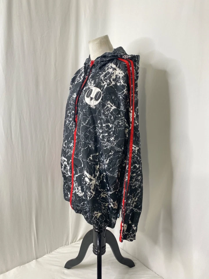 Jaqueta corta-vento masculina XL linda gigante preta branca e vermelha manga longa - Imagem 4 de 4