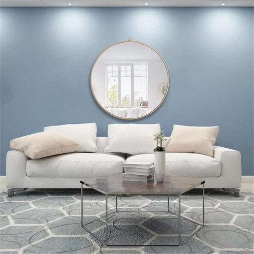 Elegant Decor Rowan 42" Round Metal Frame Hooked Mirror in Brass - Picture 11 of 11