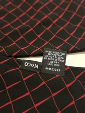 Elegant Red & Black Sheer Silky Polyester Fashion Scarf w/ Diamond Grid Pattern