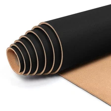 Linen Cork Board Roll Black 48" x 36", 1/4" Thick Large Fabric Covered Corkbo...