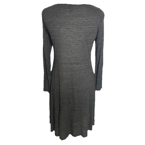 Eileen Fisher Gray Viscose Long Sleeve Side Slit Tunic Dress Size XSmall - 第 4/6 張圖片