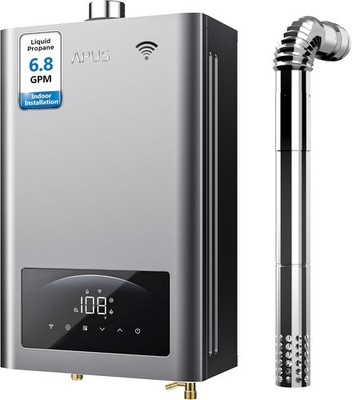 APUS Tankless Water Heater Propane 140,000 BTU Indoor Installation Up to 6.8 GPM