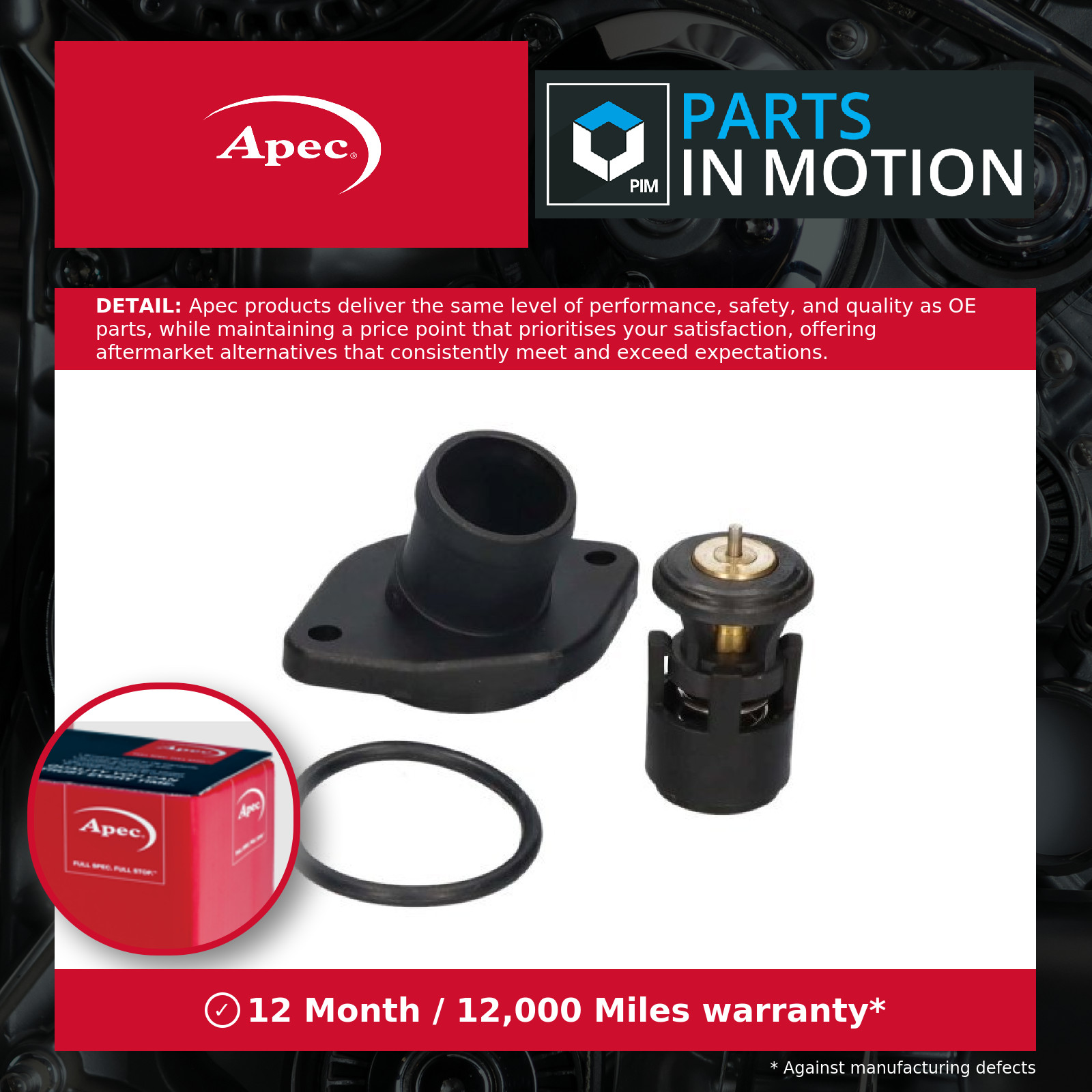Coolant Thermostat fits VW CADDY Mk2 1.4 96 to 04 032121110C VOLKSWAGEN Apec New - Image 13